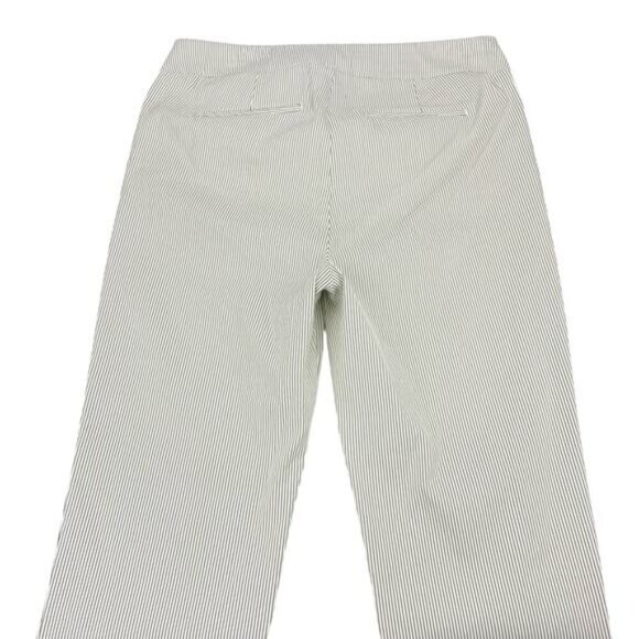 CHICO'S Brigitte Slim Ankle Pants Sz 12 Green Striped - Picture 7 of 8